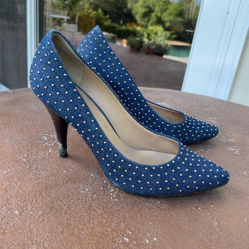 Dani black denim studded heels - Picture 3 of 5